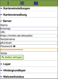 Benutzername und Passwort eingeben für Authentifizierung am Server