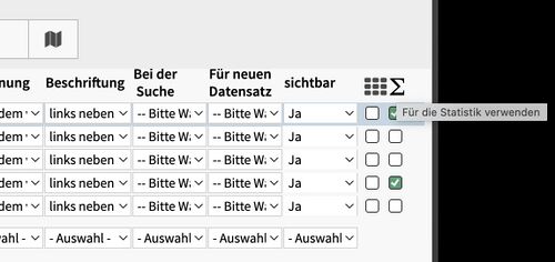 Attributeditor Verwendung in der Statistikanzeige